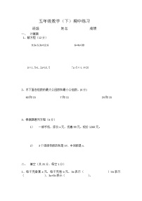 五年级数学（下）期中练习