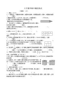 六下数学期中模拟测试