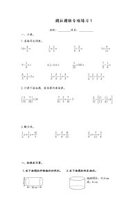 六年级数学圆柱圆锥专项练习