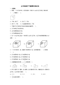 2021-2022学年五年级下学期数学期中模拟测试卷