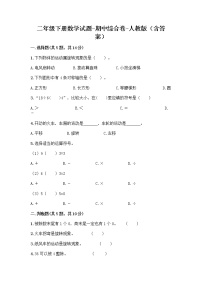 二年级下册数学试题-期中综合卷-人教版（含答案）