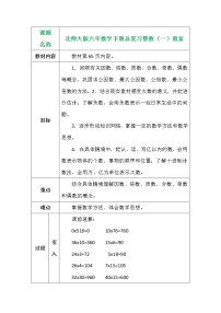 北师大版六年数学下册总复习整数（一）教案