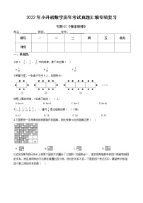 2022年小升初数学历年考试真题汇编专项复习 专题07《探索规律》（有答案，带解析）