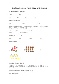 人教版小学一年级下册数学期末测试卷含答案（精练）