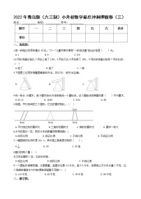 2022年青岛版（六三制）小升初数学最后冲刺押题卷（三）（有答案，带解析）