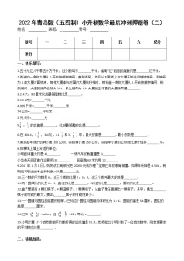 2022年青岛版（五四制）小升初数学最后冲刺押题卷（二）（有答案，带解析）