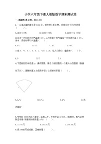 小学六年级下册人教版数学期末测试卷及参考答案（突破训练）