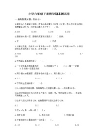 小学六年级下册数学期末测试卷精品（网校专用）