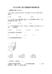 小学五年级下册人教版数学期末测试卷及答案（有一套） (4)