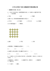 小学五年级下册人教版数学期末测试卷含答案（名师推荐）