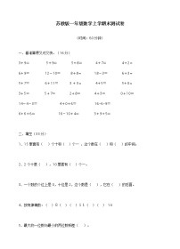 苏教版数学一年级上册第十一单元《期末复习》试卷（无答案）