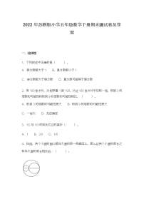 2022年苏教版小学五年级数学下册期末测试卷及答案
