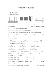 【专项强化】二年级下册数学试题 专项训练卷一  数与代数 北师大版