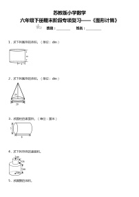 【基础巩固】《图形计算》  2021-2022学年数学六年级下册  苏教版