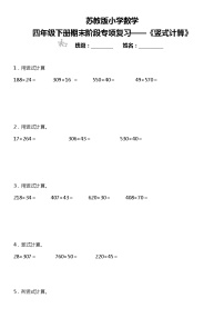 【基础巩固】《竖式计算》  2021-2022学年数学四年级下册  苏教版
