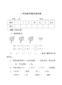 青岛版 (五四制)二年级下册期末测试题