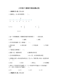 六年级下册数学期末测试卷（达标题）word版