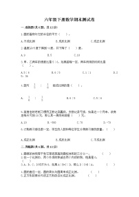 六年级下册数学期末测试卷含完整答案【名校卷】