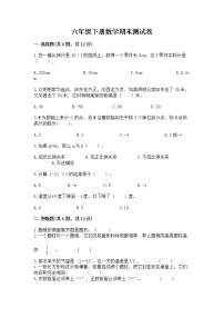 六年级下册数学期末测试卷含答案（综合卷）