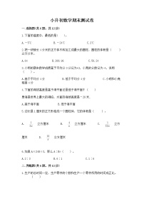 小升初数学期末测试卷附参考答案【达标题】