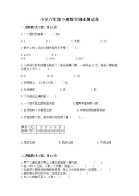 小学六年级下册数学期末测试卷精编答案