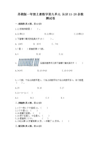 苏教版一年级上册第九单元 《认识11-20各数》当堂达标检测题