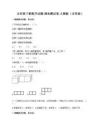 五年级下册数学试题 - 期末测试卷 - 人教版（含答案）