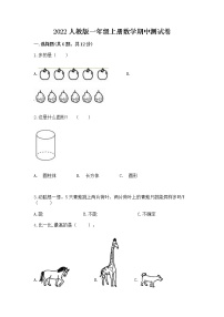 2022人教版一年级上册数学期中测试卷必考