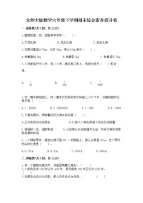 北师大版数学六年级下学期期末综合素养提升卷及精品答案