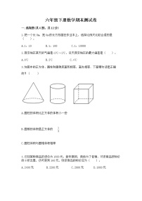 六年级下册数学期末测试卷（名师推荐）word版