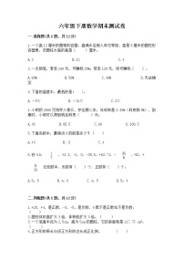 六年级下册数学期末测试卷含答案【培优a卷】