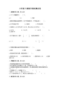 六年级下册数学期末测试卷及完整答案【易错题】