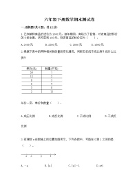 六年级下册数学期末测试卷及完整答案【各地真题】