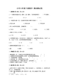 小学六年级下册数学 期末测试卷（各地真题）word版