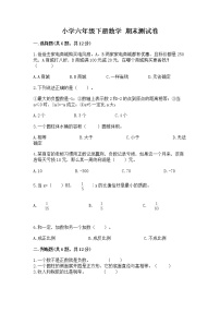 小学六年级下册数学 期末测试卷（培优a卷）