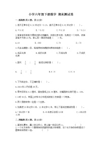 小学六年级下册数学 期末测试卷附参考答案（完整版）