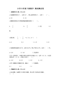 小学六年级下册数学 期末测试卷附答案【模拟题】