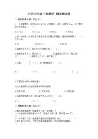 小学六年级下册数学 期末测试卷附完整答案【必刷】