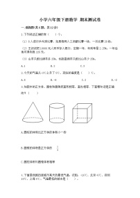 小学六年级下册数学 期末测试卷带答案（最新）