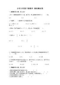 小学六年级下册数学 期末测试卷word版