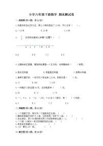 小学六年级下册数学 期末测试卷带答案（综合卷）