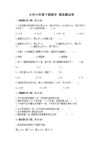 小学六年级下册数学 期末测试卷附参考答案（巩固）