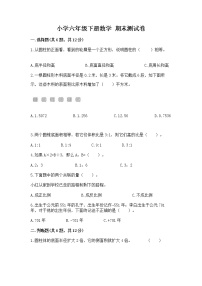 小学六年级下册数学 期末测试卷含完整答案【历年真题】