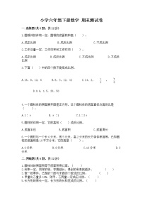 小学六年级下册数学 期末测试卷及答案（历年真题）