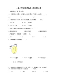 小学六年级下册数学 期末测试卷及参考答案ab卷