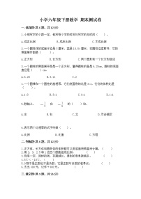 小学六年级下册数学 期末测试卷精品加答案