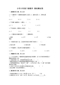 小学六年级下册数学 期末测试卷新版