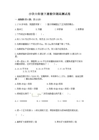 小学六年级下册数学期末测试卷（有一套）word版