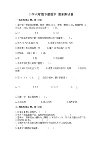 小学六年级下册数学 期末测试卷及完整答案（易错题）