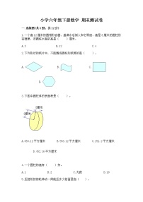 小学六年级下册数学 期末测试卷及完整答案（全优）